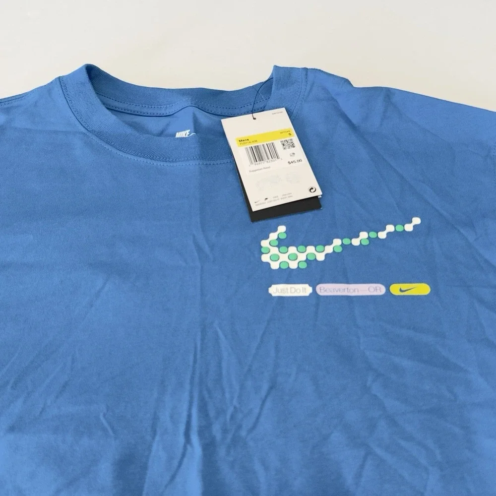 Nike Sportswear Men's Max90 Roomy Fit T-Shirt CD4 Light Photo‎ Blue Size S NWT